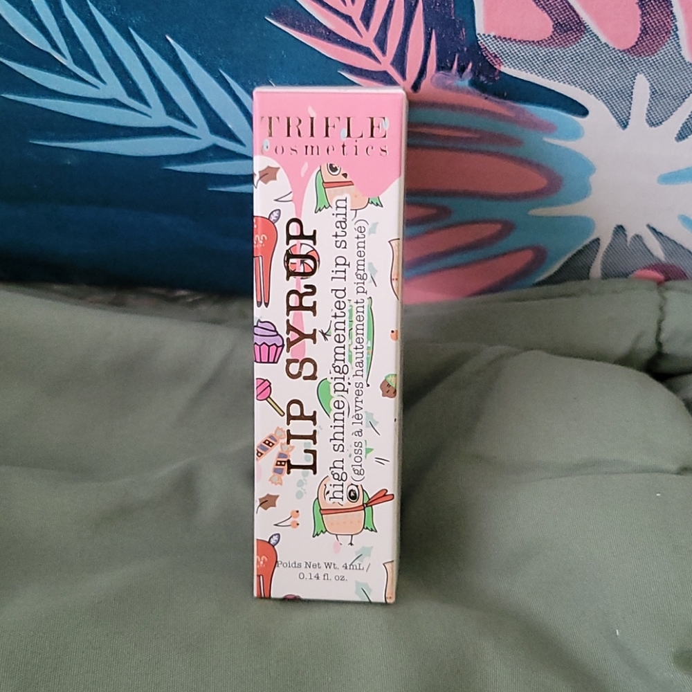 Trifle cosmetics high shine pigmented lip stain.